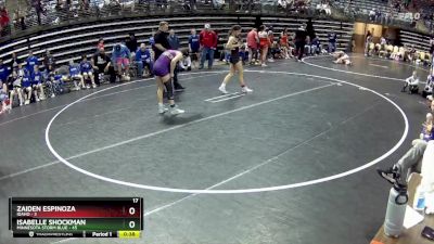 113 lbs Semis & 1st Wrestleback (8 Team) - Isabelle Shockman, Minnesota Storm Blue vs Zaiden Espinoza, Idaho