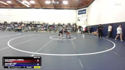 117 lbs Cons. Round 3 - Hayden Fry, Menlo College vs Alejandra Corral, Unattached