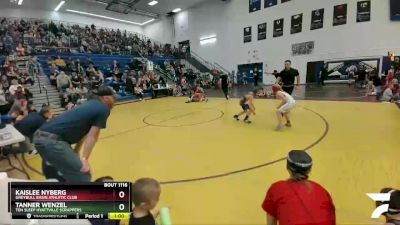 77 lbs Champ. Round 1 - Kaislee Nyberg, Greybull Basin Athletic Club vs Tanner Wenzel, Ten Sleep Hyattville Scrappers