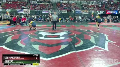 G - 165 lbs Cons. Round 4 - Abi Dyba, Custer Co. (Miles City) (Girls) vs Lexi Lunceford, Powell Co. (Deer Lodge) (Girls)