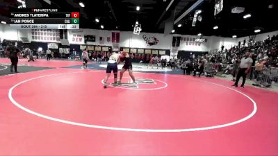 215 lbs Cons. Round 2 - Ian Ponce, California (Whittier) vs Andres Tlatempa, Troy