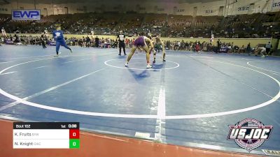 132 lbs Semifinal - Kale Fruits, Bristow Youth Wrestling vs Noah Knight, Chickasha Youth Wrestling