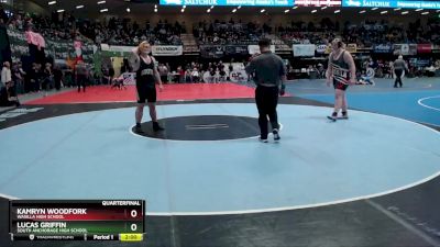 285 lbs Quarterfinal - Lucas Griffin, South Anchorage High School vs KAMRYN WOODFORK, Wasilla High School