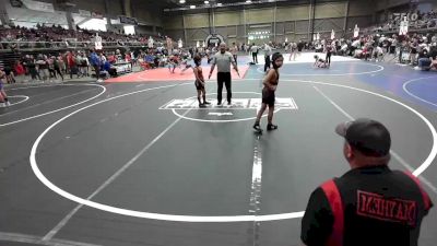 87 lbs Rr Rnd 5 - Brevyn Bonilla, Brush Wrestling Club vs Peyton Jimenez, Mayhem