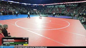 Girls 120 lbs Quarterfinal - Addisen Olson, Peshtigo Girls vs Onna Hermann, Shawano Community Girls