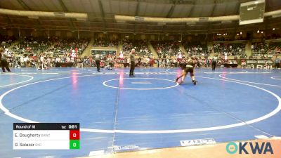 90 lbs Round Of 16 - Elijah Daugherty, Broken Arrow Wrestling Club vs David Salazar, OKC Saints Wrestling