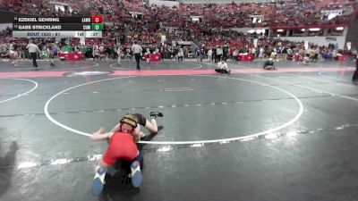 81 lbs Cons. Round 3 - Gabe Strickland, Cumberland vs Ezekiel Gehring, Slinger Red Rhinos Wrestling Club