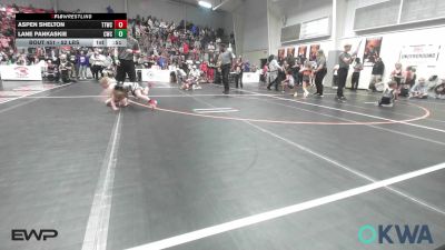 52 lbs Consolation - Aspen Shelton, Team Tulsa Wrestling Club vs Lane Pankaskie, Claremore Wrestling Club