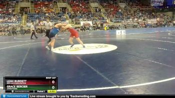 190 lbs Cons. Round 2 - Leah Burdett, Des-Lacs Burlington vs Grace Bercier, Jamestown