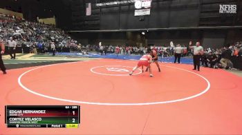 6A - 285 lbs Champ. Round 1 - Cortez Velasco, Shawnee Mission West vs Edgar Hernandez, Dodge City