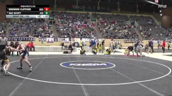 126 lbs Semifinal - Brennen Clifford, Union County vs Zac Scott, Johnson Central