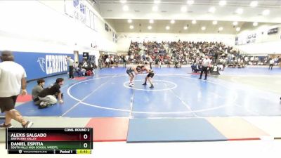 144 lbs Cons. Round 2 - Alexis Salgado, Santa Ana Valley vs Daniel Espitia, South Hills High School Wrestl