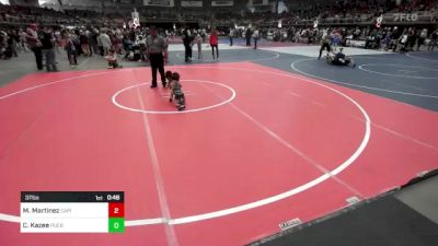 37 lbs Rr Rnd 4 - Mason Martinez, Capital City Jr Wrestling vs Colton Kazee, Pueblo County WC