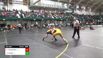 125 lbs Champ. Round 1 - Anthony Walker, Central Michigan vs Loreto Frangedakis, Unattached