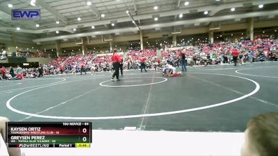 64 lbs Cons. Round 3 - Kaysen Ortiz, Thunderbird Wrestling Club vs Greysen Perez, WR - Topeka Blue Thunder