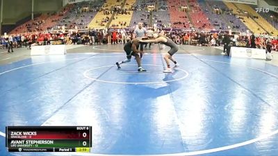 149 lbs Round 1 (16 Team) - Zack Wicks, Graceland vs Avant Stepherson, Life University