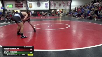 190 lbs Quarterfinal - Dylan Schrock, Clear Creek-Amana vs Ryker Gemberling, Mackinaw