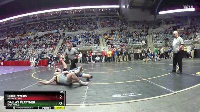 165 lbs Quarterfinal - Duke Myers, Bellmont (IN) vs Dallas Plattner, East Noble