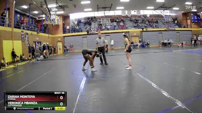 135 lbs Round 2 - Veronica Mbanza, Cottonwood vs Zariah Montoya, Cyprus