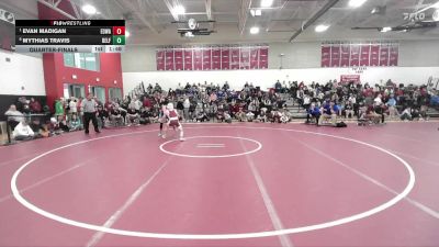 144 lbs Quarterfinal - Evan Madigan, Edward Little vs Mythias Travis, Belfast High School