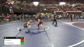 88 lbs Cons. Round 3 - Remington Grunhuvd, Mine Yard Dogs Wrestling Club vs Alberto Verdin, NightHawks