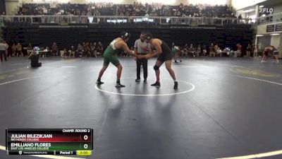 285 lbs Champ. Round 2 - Julian Bilezikjian, Rio Hondo College vs Emilliano Flores, East Los Angeles College