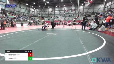 76 lbs Rr Rnd 1 - Frankie Robertson, Hennessey Takedown Club vs Locklyn Evans, Hilldale Youth Wrestling Club