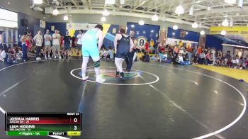 285 lbs Semis & Wb (16 Team) - Liam Higgins, Wellington vs Joshua Harris, Avalon WV