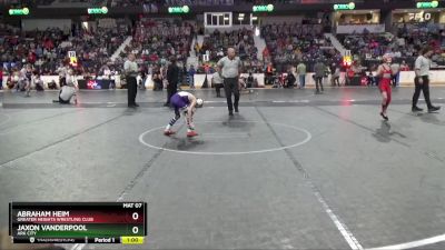 64 lbs Cons. Semi - Jaxon Vanderpool, Ark City vs Abraham Heim, Greater Heights Wrestling Club