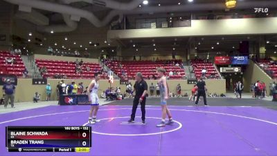 132 lbs Champ. Round 1 - Blaine Schwada, KS vs Braden Trang, TX