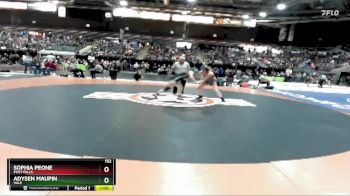 152 lbs Cons. Round 2 - Sophia Peone, Post Falls vs Adysen Maupin, Vale