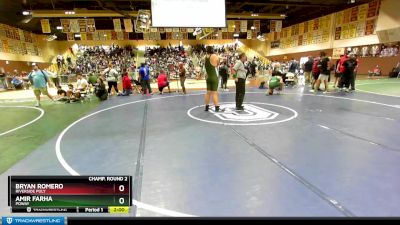 285 lbs Champ. Round 2 - Amir Farha, Poway vs Bryan Romero, Riverside Poly