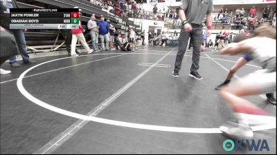 52-55 lbs 3rd Place - Jaxyn Fowler, Standfast vs Obadiah Boyd, Harrah Little League Wrestling
