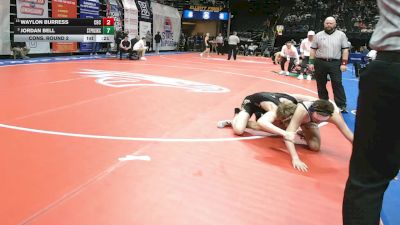 126 Class 4 lbs Cons. Round 2 - Waylon Burress, Christian Brothers College vs Jordan Bell, St. Pius X (Kansas City)