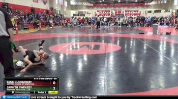 60 lbs Cons. Round 3 - Sawyer Sweazey, Pinnacle Wrestling Club vs Cole Gunderson, Victory School Of Wrestling