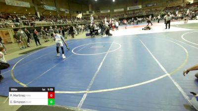 95 lbs Semifinal - Patrick Martinez, Pirates vs Cole Simpson, Black Fox Wrestling Academy