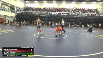 133 lbs Champ. Round 1 - Troy Valentine, Lassen College vs Elijah Flores, Cerritos College