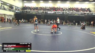 133 lbs Champ. Round 1 - Troy Valentine, Lassen College vs Elijah Flores, Cerritos College