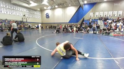 175 lbs Quarterfinal - Fernando Recinos, Uintah Jr High Wrestling vs McCallister Crowley, Cougars Wrestling Club