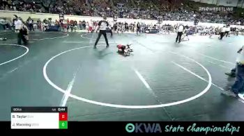 60 lbs Quarterfinal - Braxtyn Taylor, Clinton Youth Wrestling vs Jett Manning, Barnsdall Youth Wrestling