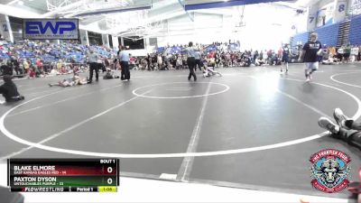 84 lbs Round 1 (4 Team) - Blake Elmore, East Kansas Eagles Red vs Paxton Dyson, Untouchables Purple