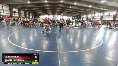 90 lbs Quarterfinal - Zachary Grow, Champions Wrestling Club vs Bowdee McPherson, JWC