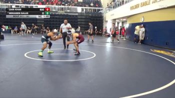 141 lbs Cons. Round 4 - Benjamin Salas, Cerritos College vs Zain Khan, Mt. San Antonio College