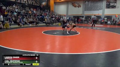 70 lbs Semifinal - Landon Zinser, Moyer Elite vs Cael Heathman, McDominate Training Center