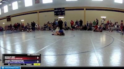 86 lbs Cons. Round 2 - Scout Eby, Midwest Xtreme Wrestling vs Owen Pennington, Center Grove Wrestling Club