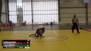 130 lbs Round 5 - Tyson Newman, Midwest Maniacs vs Camryn Howard, Buxton Intensity