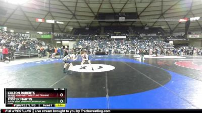 106 lbs Quarterfinal - Foster Martin, South West Washington Wrestling Club vs Colton Roberts, Inland Northwest Wrestling Training Center