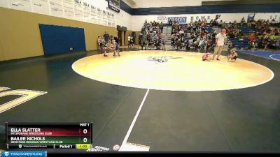 43 lbs Quarterfinal - Bailer Nichols, Deer Park Ironman Wrestling Club vs Ella Slatter, Mt Spokane Wrestling Club