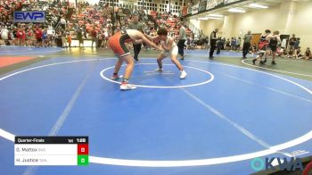 155 lbs Quarterfinal - Gabe Mattox, Salina Wrestling Club vs Hayden Justice, Tahlequah