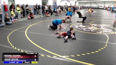 40 lbs Round 1 - Kinlee LeClair, Soldotna Whalers Wrestling Club vs Mathieu Sultana, Anchor Kings Wrestling Club